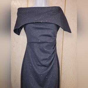Vince Camuto Strapless Glitter Gray Dress